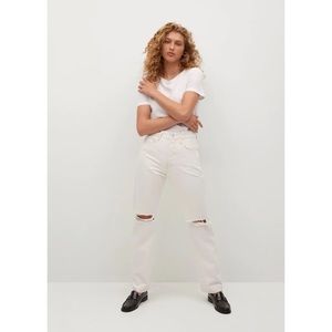Mango Ripped Relaxed Fit Denim